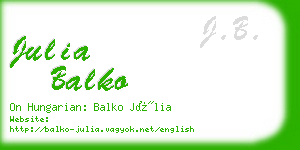 julia balko business card